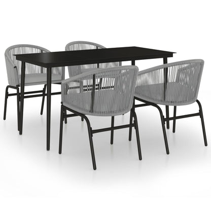 Set da Pranzo da Giardino 5 pz Grigio