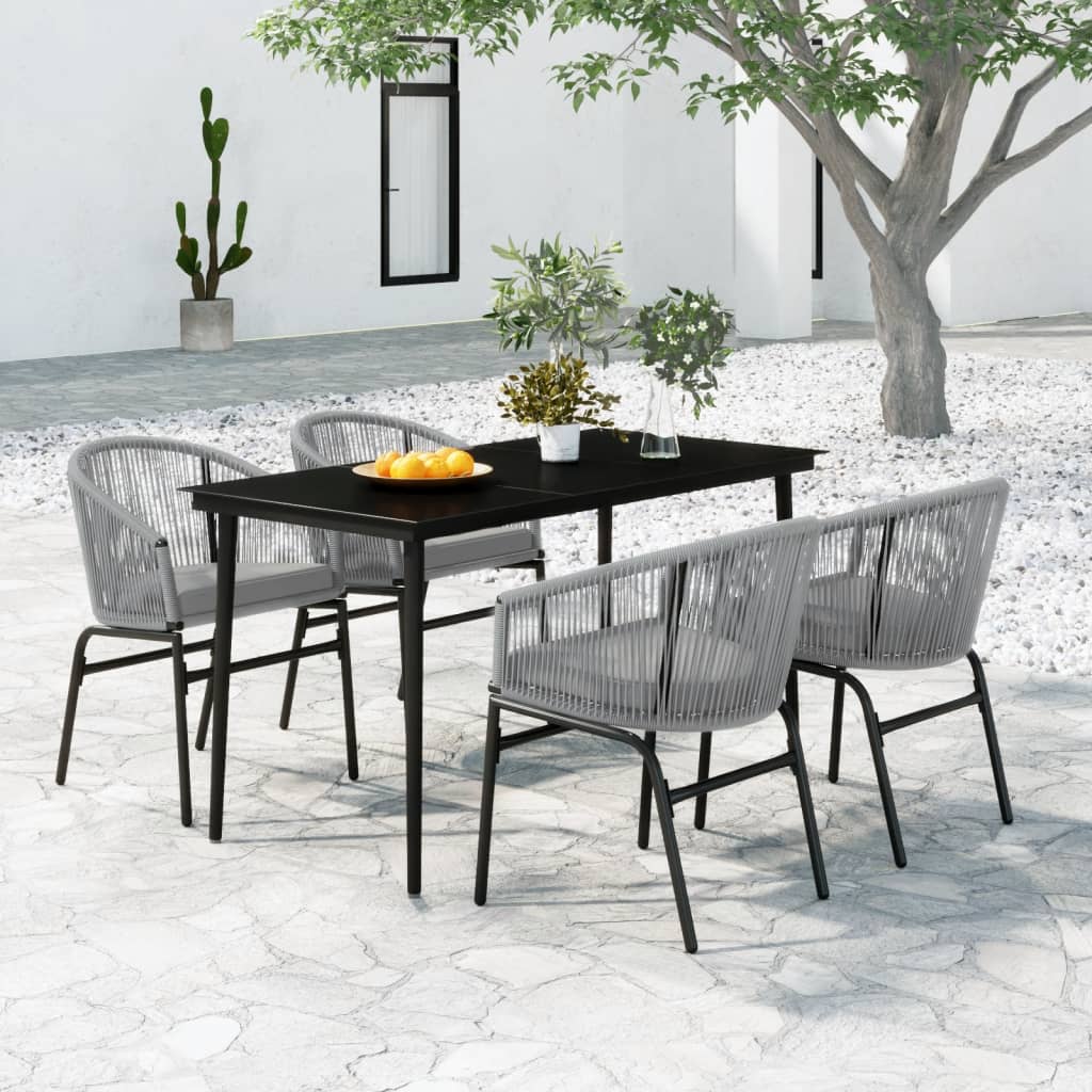 Set da Pranzo da Giardino 5 pz Grigio