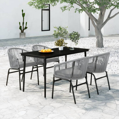 Set da Pranzo da Giardino 5 pz Grigio