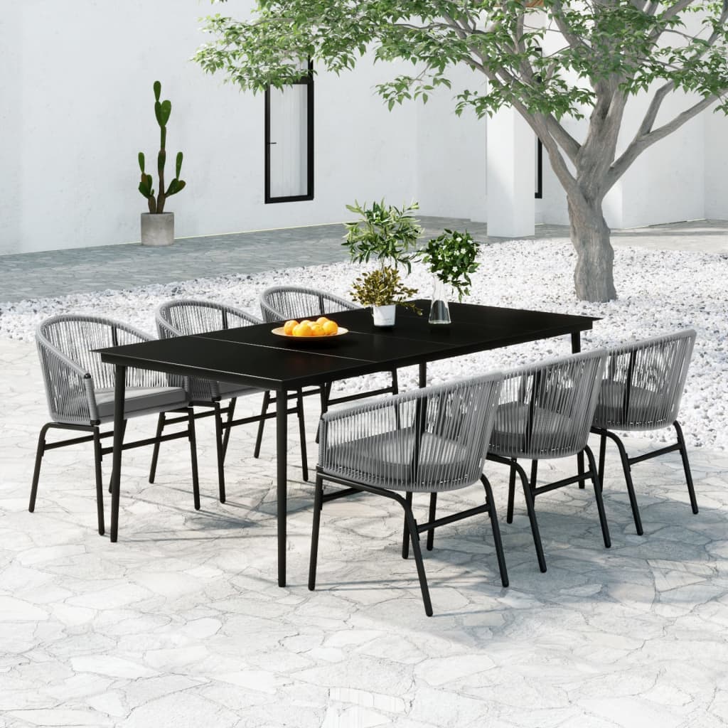 Set da Pranzo da Giardino 7 pz Grigio