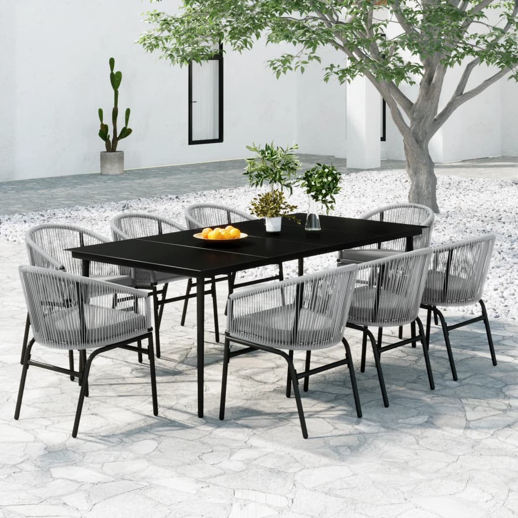 Set Mobili da Pranzo da Giardino 9 pz Antracite
