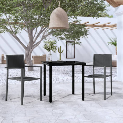 Set da Pranzo da Giardino 3 pz Nero