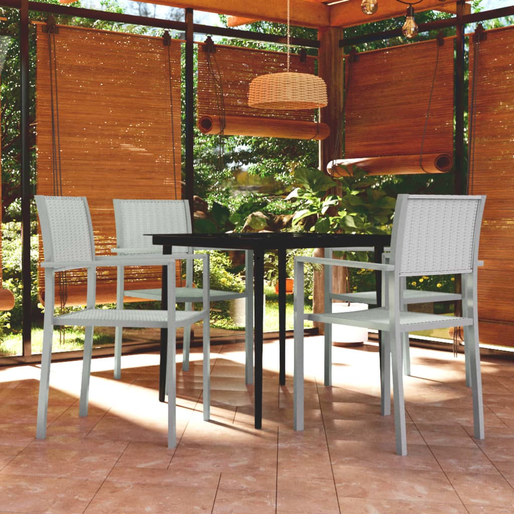 Set Mobili da Pranzo per Giardino 5 pz Bianco