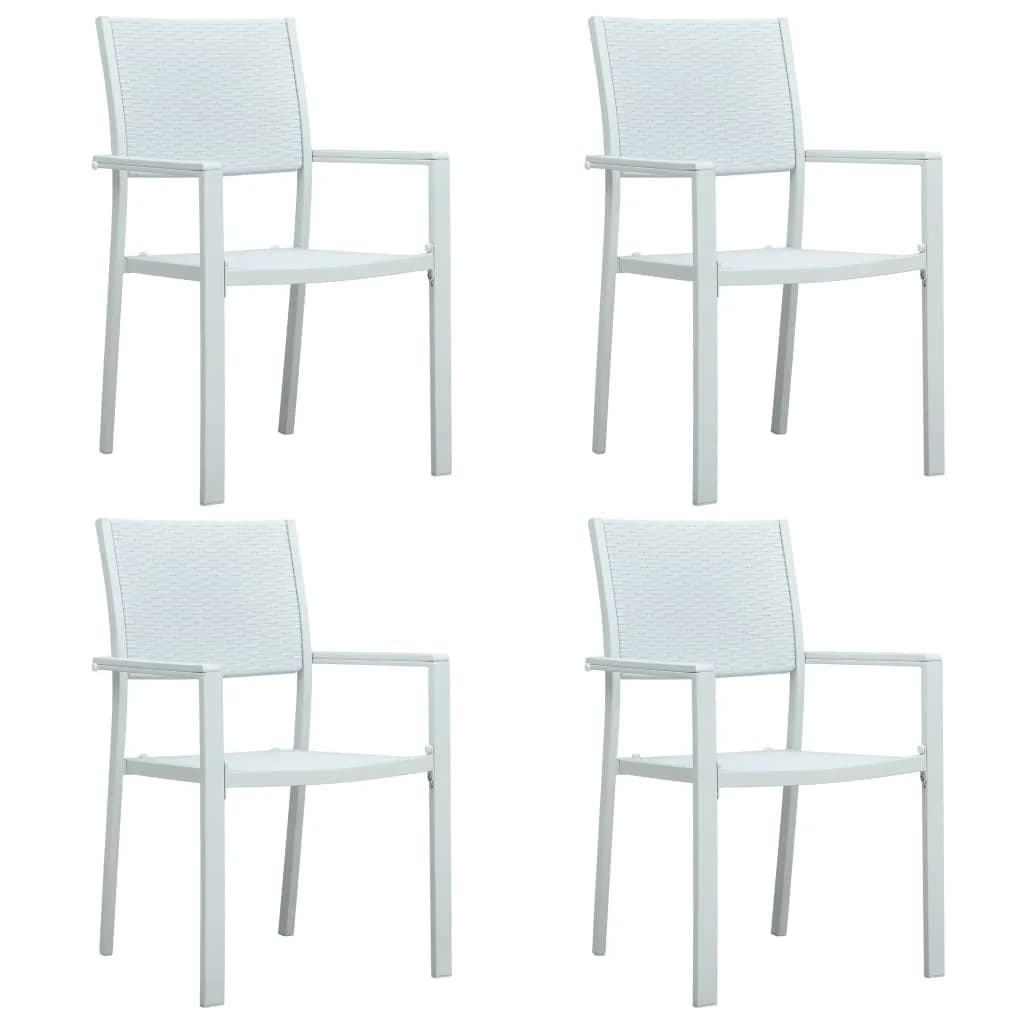 Set Mobili da Pranzo per Giardino 7 pz Nero e Bianco