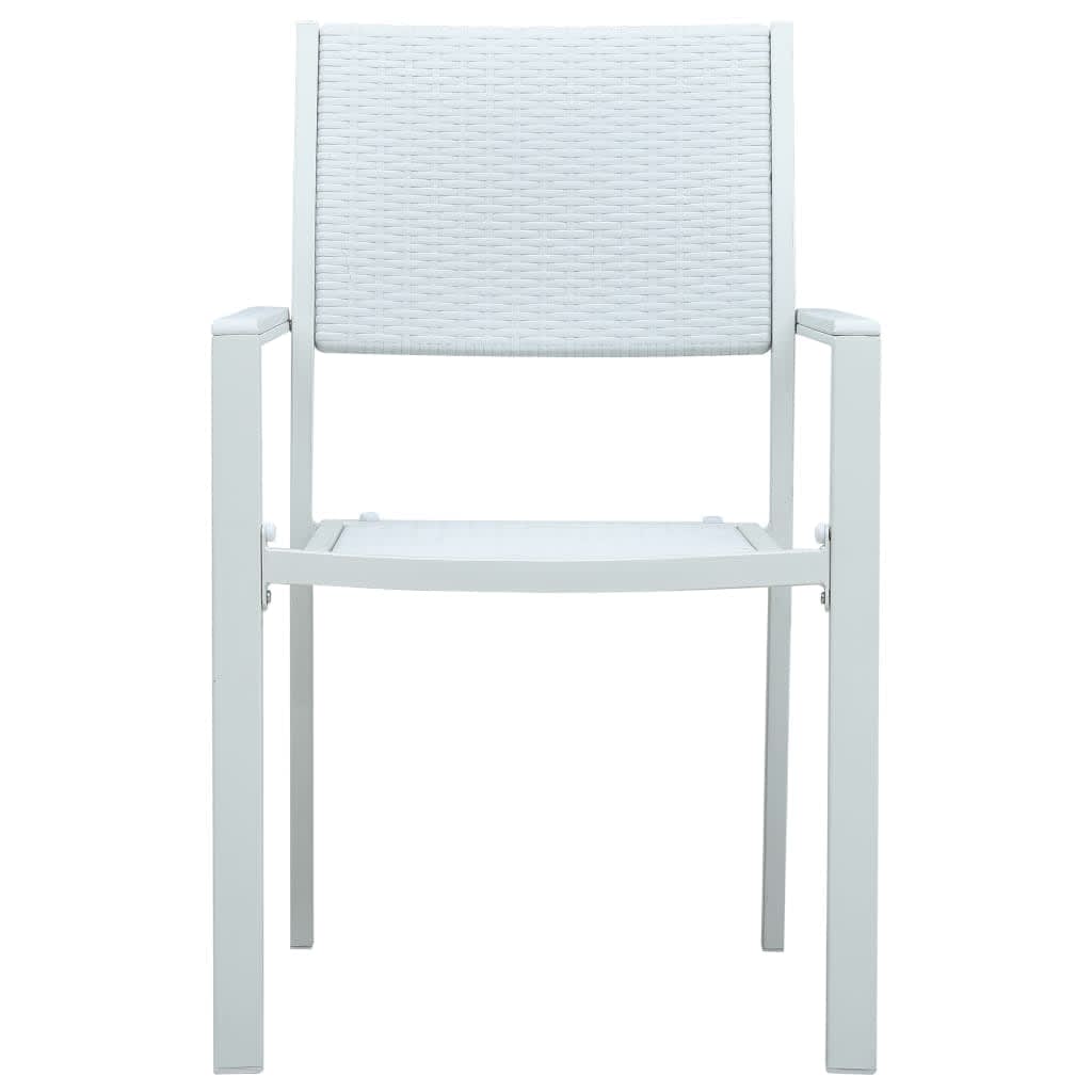 Set Mobili da Pranzo per Giardino 7 pz Nero e Bianco