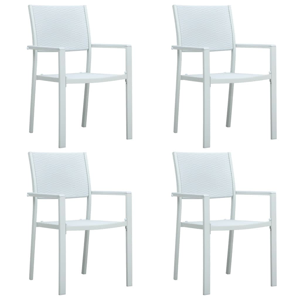 Set Mobili da Pranzo da Giardino 7 pz Bianco e Nero