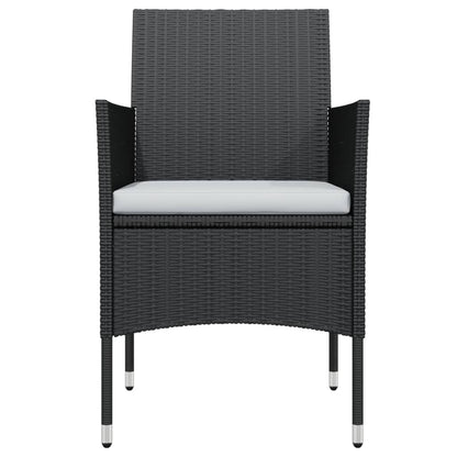 Set da Pranzo da Giardino 9 pz con Cuscini Nero