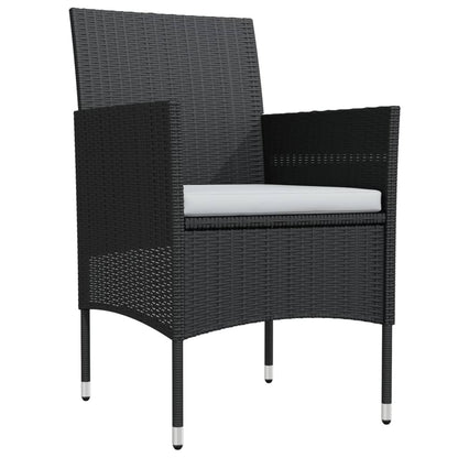 Set da Pranzo da Giardino 9 pz con Cuscini Nero