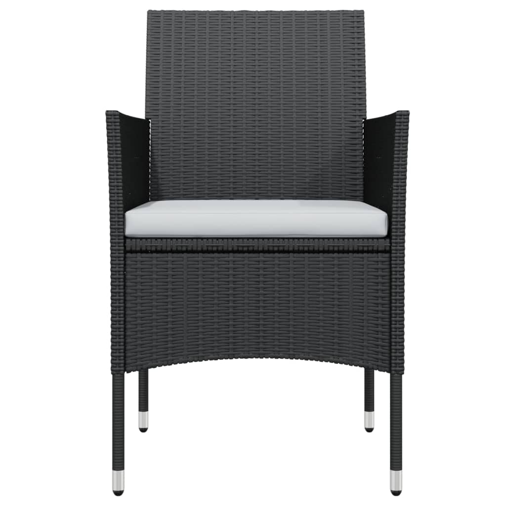 Set da Pranzo da Giardino 9 pz con Cuscini Nero