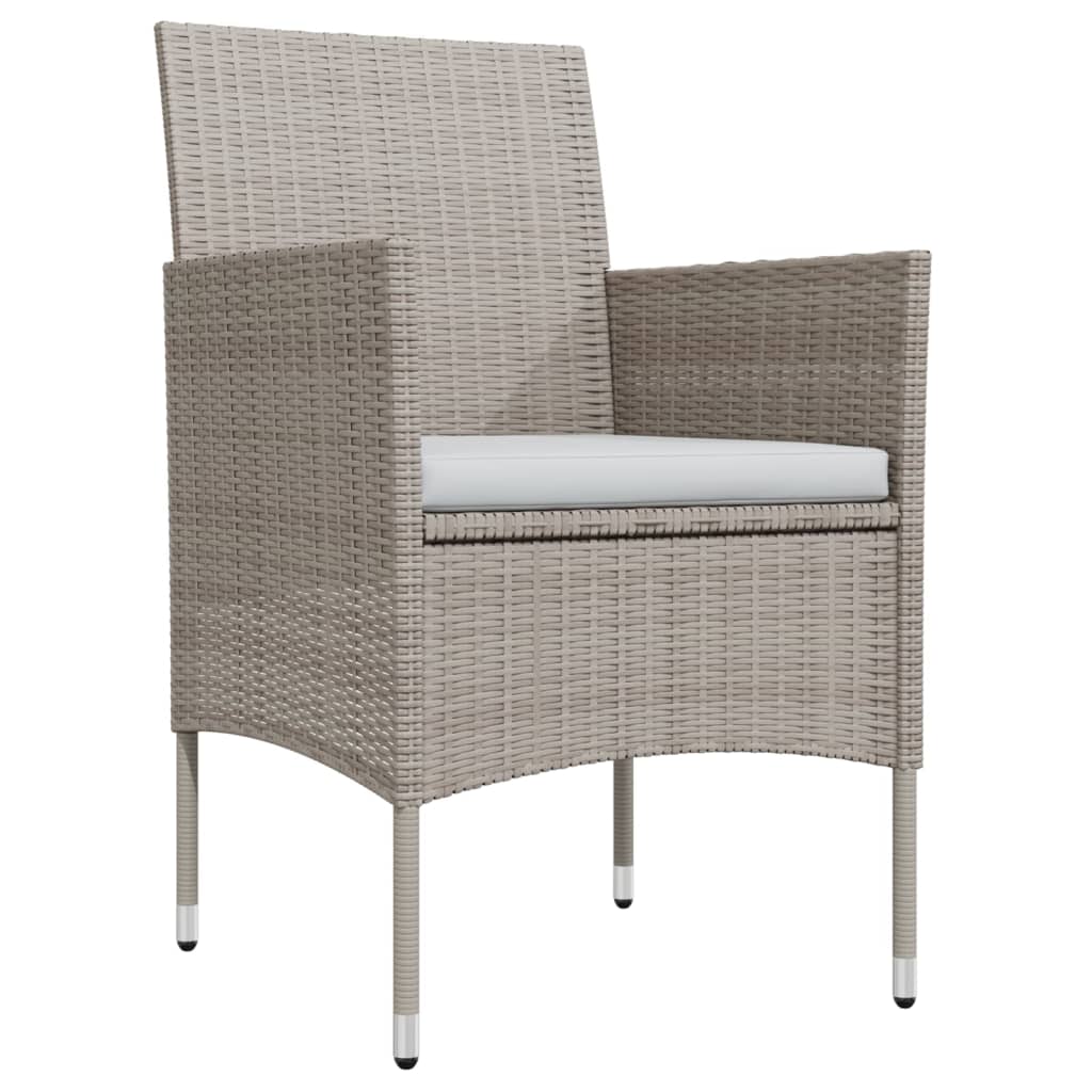 Set da Pranzo da Giardino con Cuscini 9 pz in Beige e Nero