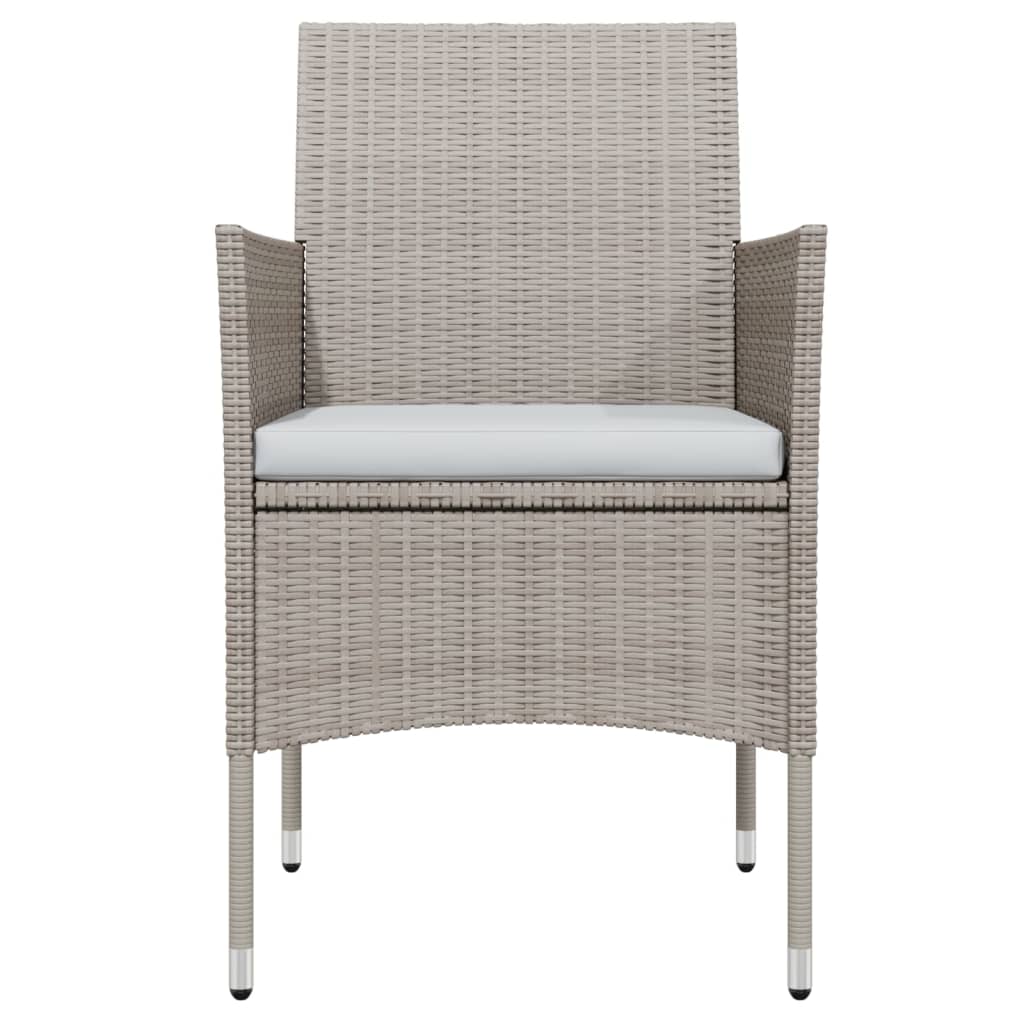 Set da Pranzo da Giardino con Cuscini 9 pz in Beige e Nero