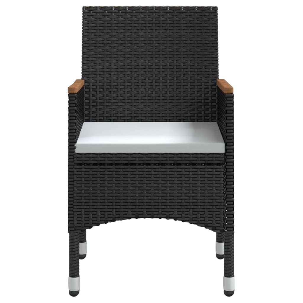 Set da Pranzo da Giardino 3 pz con Cuscini Nero