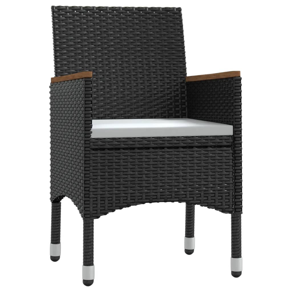 Set da Pranzo da Giardino 9 pz con Cuscini Nero