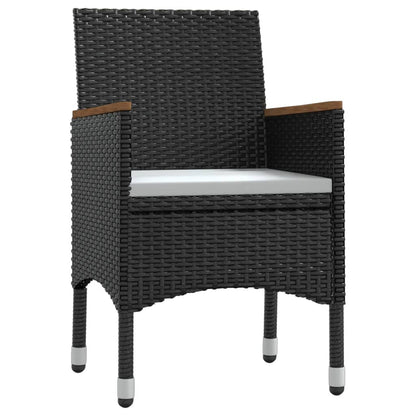Set da Pranzo da Giardino 9 pz con Cuscini Nero