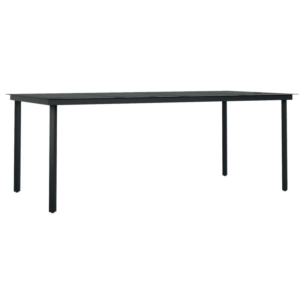 Set da Pranzo da Giardino 9 pz con Cuscini Nero e Grigio