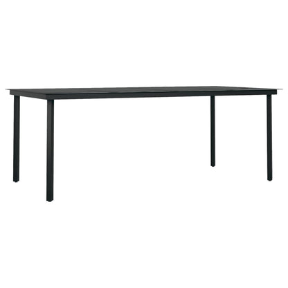 Set da Pranzo da Giardino 9 pz con Cuscini Nero e Grigio