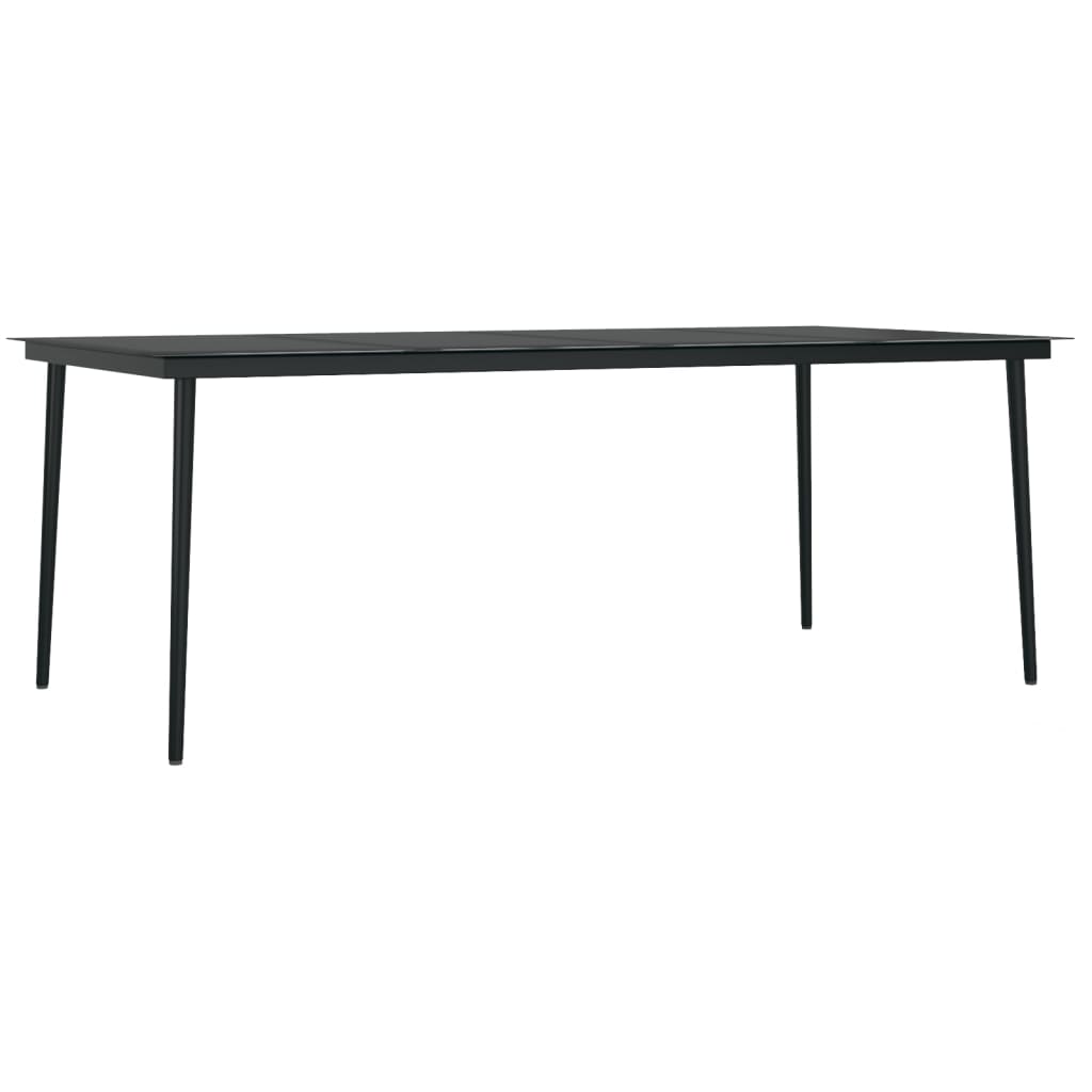 Set da Pranzo da Giardino 9 pz con Cuscini Nero