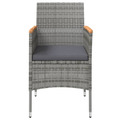 Set da Pranzo da Giardino 3 pz con Cuscini Grigio e Nero