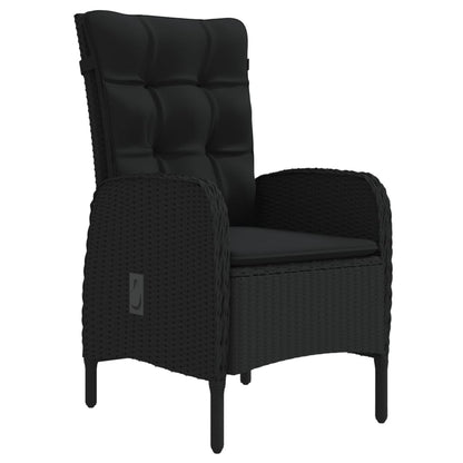 Set da Pranzo da Giardino 9 pz con Cuscini Nero