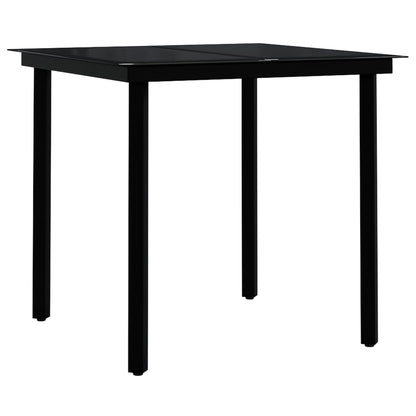 Set da Pranzo per Giardino 7 pz con Cuscini Grigio e Nero