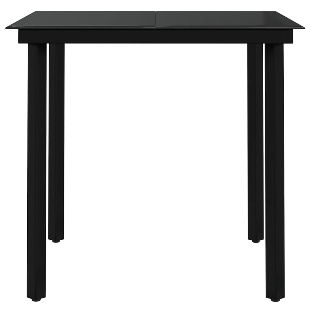 Set da Pranzo per Giardino 7 pz con Cuscini Grigio e Nero