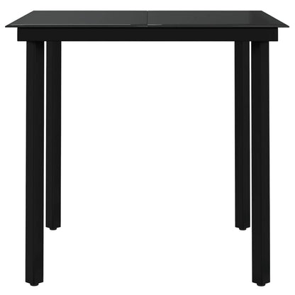 Set da Pranzo per Giardino 7 pz con Cuscini Grigio e Nero
