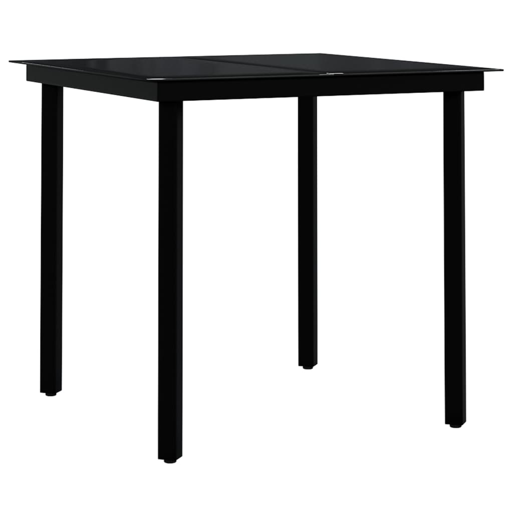 Set Mobili da Pranzo per Giardino 5 pz Grigio e Nero