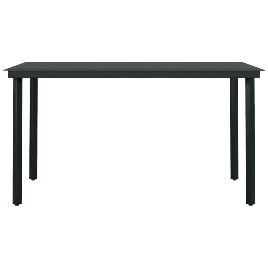 Set Mobili da Pranzo per Giardino 5 pz Grigio e Nero