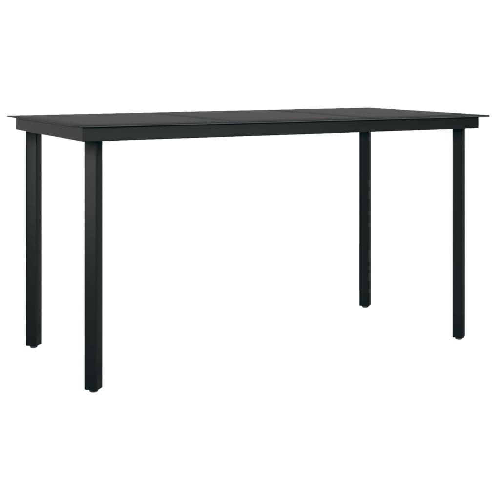 Set da Pranzo per Giardino 7 pz con Cuscini Grigio e Nero