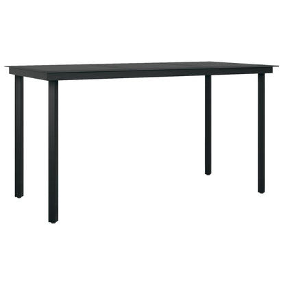 Set da Pranzo per Giardino 7 pz con Cuscini Grigio e Nero