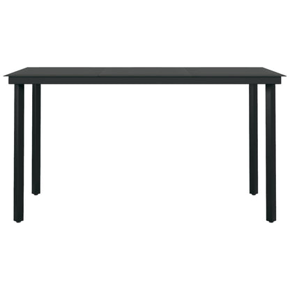 Set da Pranzo per Giardino 7 pz con Cuscini Grigio e Nero
