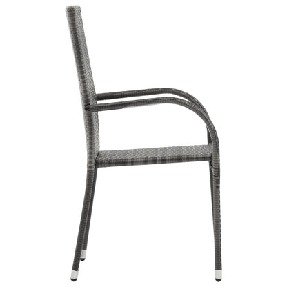 Set da Pranzo per Giardino 9 pz con Cuscini Grigio e Nero
