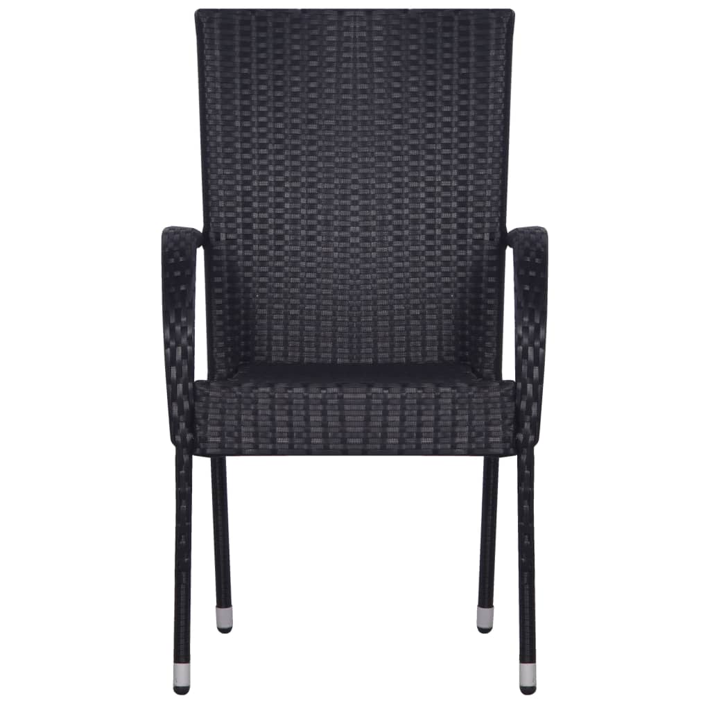 Set da Pranzo per Giardino 9 pz con Cuscini Neri