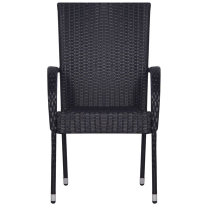 Set da Pranzo per Giardino 9 pz con Cuscini Neri