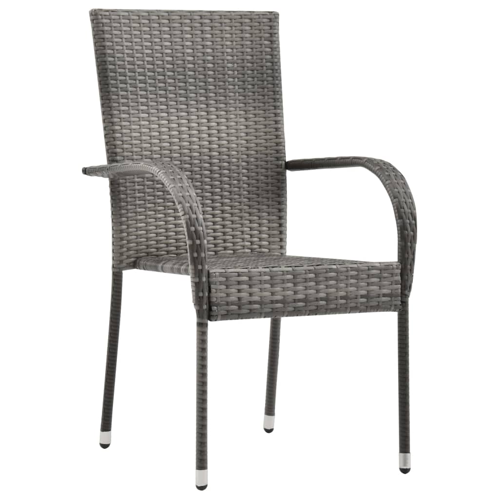 Set da Pranzo da Giardino 3 pz Grigio e Nero