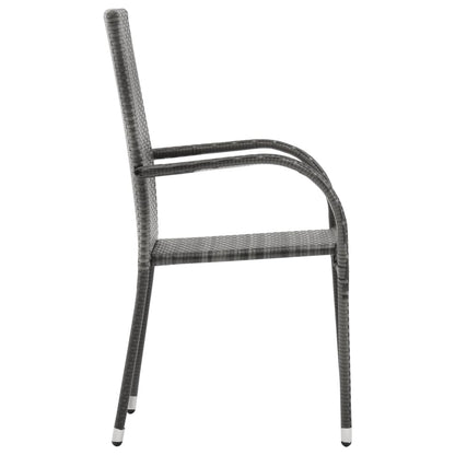Set da Pranzo per Giardino 7 pz con Cuscini Grigio e Nero