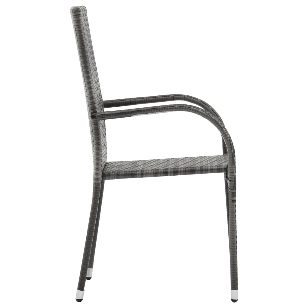 Set da Pranzo per Giardino 9 pz con Cuscini Grigio e Nero