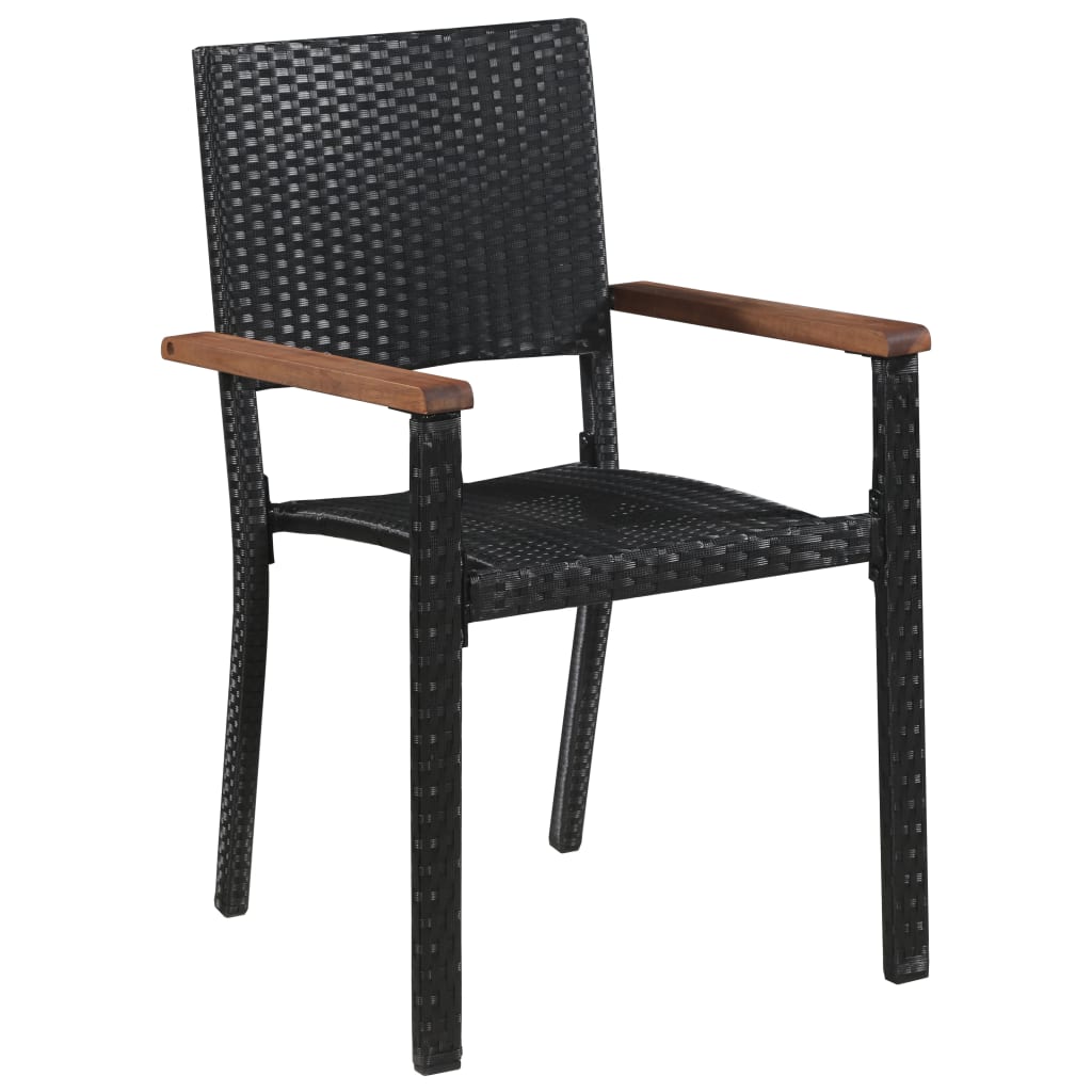 Set Mobili da Pranzo da Giardino 7 pz Nero