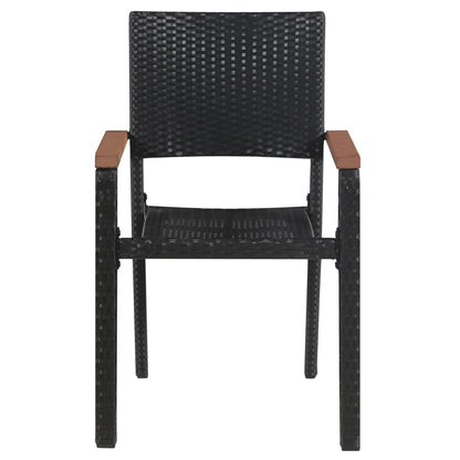 Set Mobili da Pranzo da Giardino 7 pz Nero