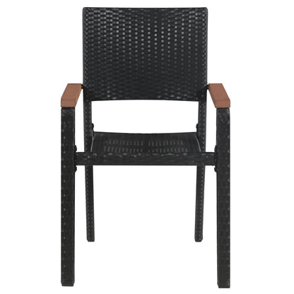 Set Mobili da Pranzo da Giardino 9 pz Nero