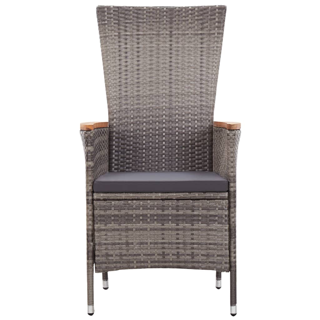 Set da Pranzo da Giardino 7 pz con Cuscini Grigio