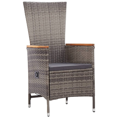 Set da Pranzo da Giardino 7 pz con Cuscini Grigio