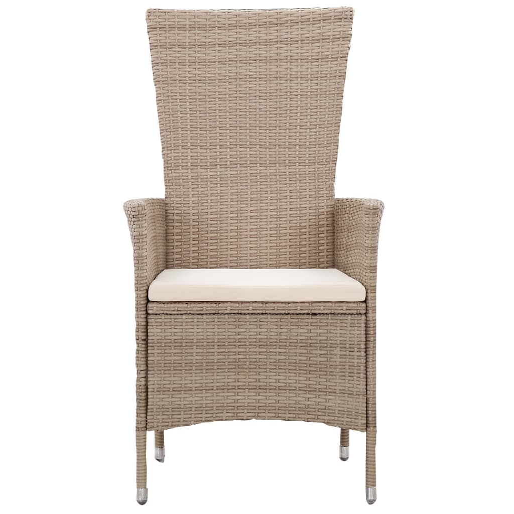 Set da Pranzo da Giardino 3 pz con Cuscini Beige