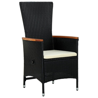 Set da Pranzo da Giardino 3 pz con Cuscini Nero