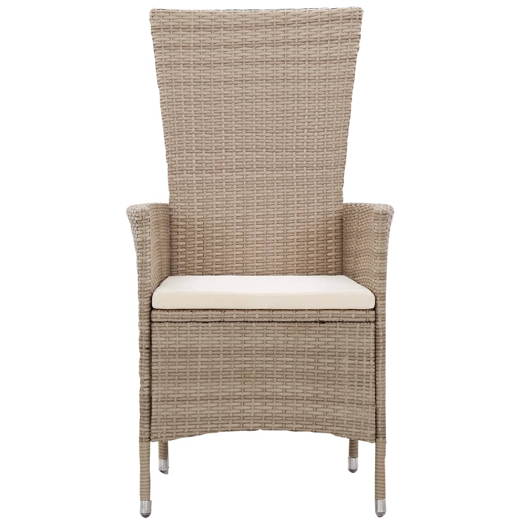Set da Pranzo da Giardino 7 pz con Cuscini Beige