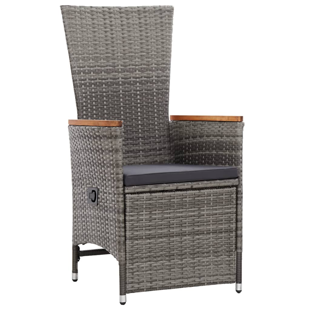 Set da Pranzo da Giardino 7 pz con Cuscini Grigio