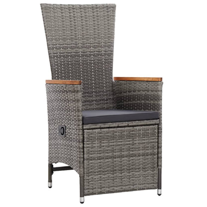 Set da Pranzo da Giardino 7 pz con Cuscini Grigio