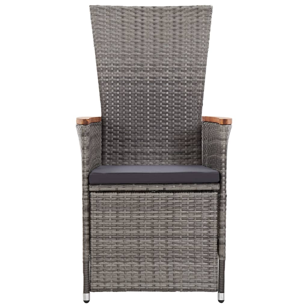 Set da Pranzo da Giardino 7 pz con Cuscini Grigio