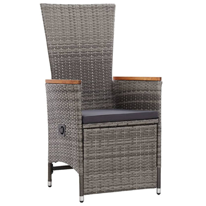 Set da Pranzo da Giardino 9 pz con Cuscini Grigio