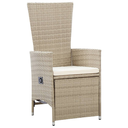Set da Pranzo da Giardino 7 pz con Cuscini Beige